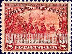 FindYourStampsValue: JAMESTOWN EXPOSITION ISSUE - Founding of Jamestown