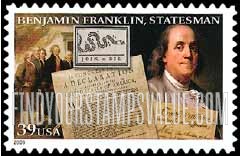 FindYourStampsValue: BENJAMIN FRANKLIN - STATESMAN, Self-Adhesive stamp
