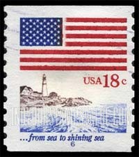 FindYourStampsValue: FLAG AND ANTHEM - Sea coast, Coil Stamp