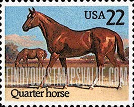 FindYourStampsValue: HORSES - Quarter horse