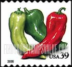 FindYourStampsValue: CROPS OF THE AMERICAS - Chili Peppers, Self-Adhesive Coil Stamp