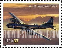 FindYourStampsValue: ADVANCES IN AVIATION - Boeing B-29 Superfortress, Self-Adhesive stamp