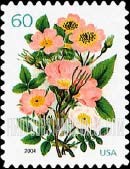 FindYourStampsValue: FLOWERS - Five Varieties of Pink Roses, Self-Adhesive stamp