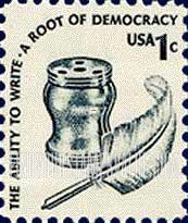 FindYourStampsValue: INKWELL AND QUILL - Americana Issue