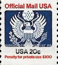 FindYourStampsValue: OFFICIAL MAIL - Great Seal, 20c, Coil Stamp