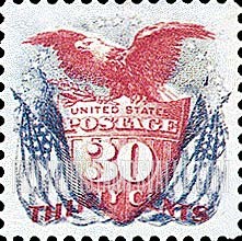 FindYourStampsValue: SHIELD, EAGLE AND FLAGS - Re-issue