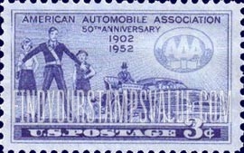 FindYourStampsValue: 50th ANNIVERSARY OF AMERICAN AUTOMOBILE ASSOCIATION
