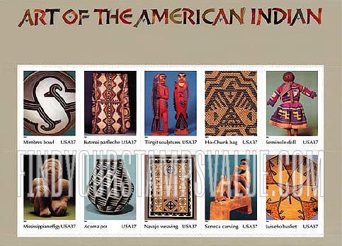 FindYourStampsValue: ART OF THE AMERICAN INDIAN, Self-Adhesive stamps