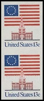 FindYourStampsValue: 13-STAR FLAG, INDEPENDENCE HALL