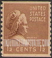 FindYourStampsValue: PRESIDENTIAL ISSUE - Martha Washington, Coil Stamp