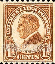 FindYourStampsValue: WARREN G. HARDING, Coil Stamp