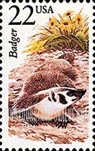 FindYourStampsValue: BADGER - North American Wildlife