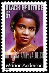 FindYourStampsValue: BLACK HERITAGE SERIES - Marian Anderson, Singer, Self-Adhesive stamp
