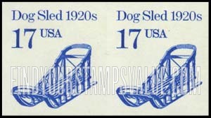 FindYourStampsValue: DOG SLED 1920s - Transportation Coil