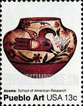FindYourStampsValue: AMERICAN FOLK ART - Acoma pot