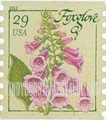 FindYourStampsValue: HERBS - Foxglove, Self-Adhesive Coil stamp
