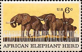FindYourStampsValue: NATURAL HISTORY - African Elephant Herd