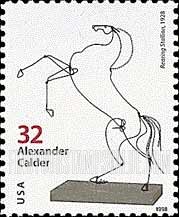 FindYourStampsValue: ALEXANDER CALDER, Sculptor - "Rearing Stallion", 1928
