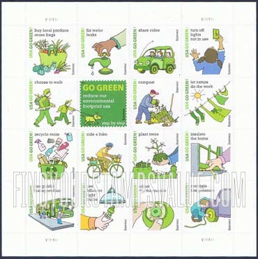 FindYourStampsValue: GO GREEN, Self-Adhesive stamps