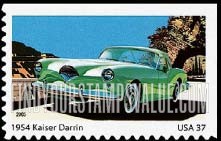 FindYourStampsValue: SPORTY CARS OF THE 1950s - 1954 Kaiser Darren, Self-Adhesive Booklet stamp
