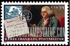 FindYourStampsValue: BENJAMIN FRANKLIN - POSTMASTER, Self-Adhesive stamp