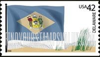 FindYourStampsValue: FLAGS OF OUR NATION - Delaware, Self-Adhesive Coil stamp